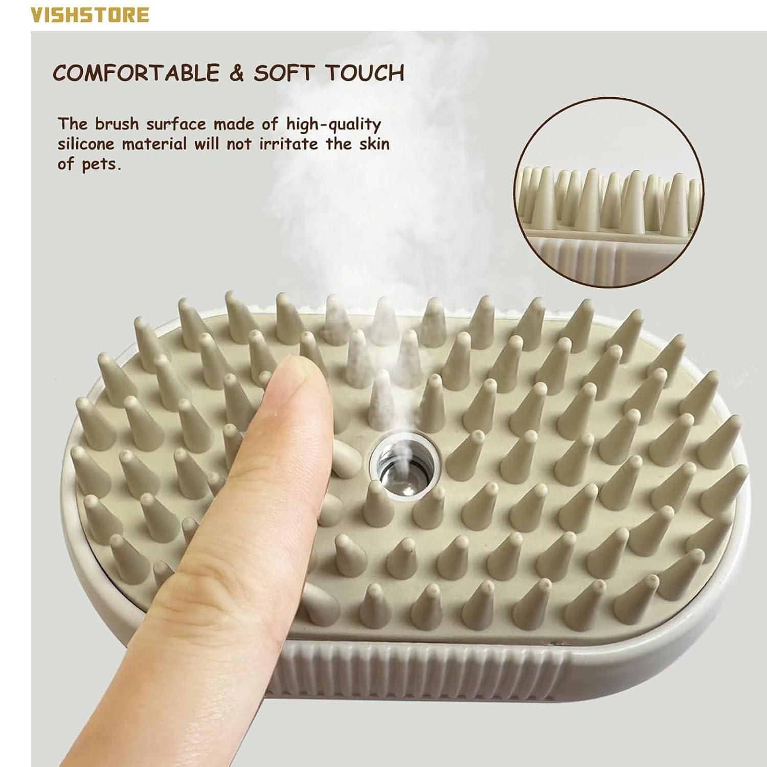 4-in-1 Cat & Dog Grooming Mist Steam Brush