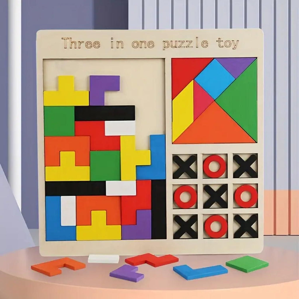 3 in 1 Wooden Puzzle Toy