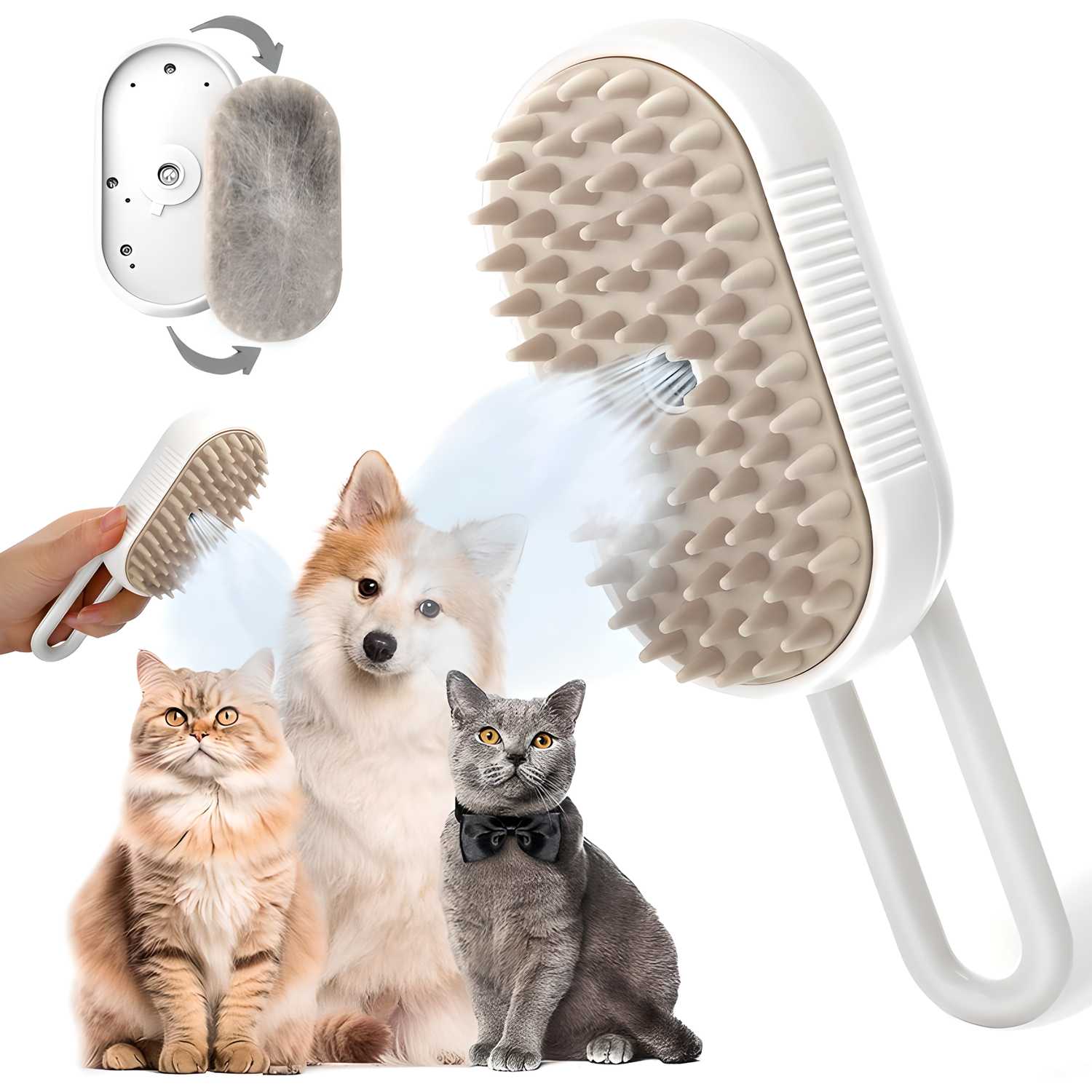 4-in-1 Cat & Dog Grooming Mist Steam Brush