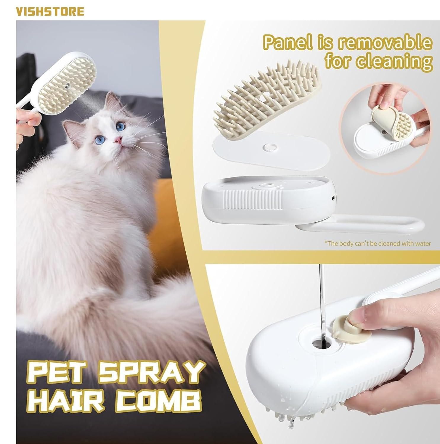 4-in-1 Cat & Dog Grooming Mist Steam Brush